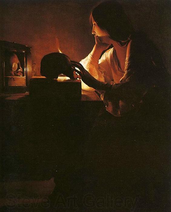 Georges de La Tour The Repentant Magdalen Norge oil painting art
